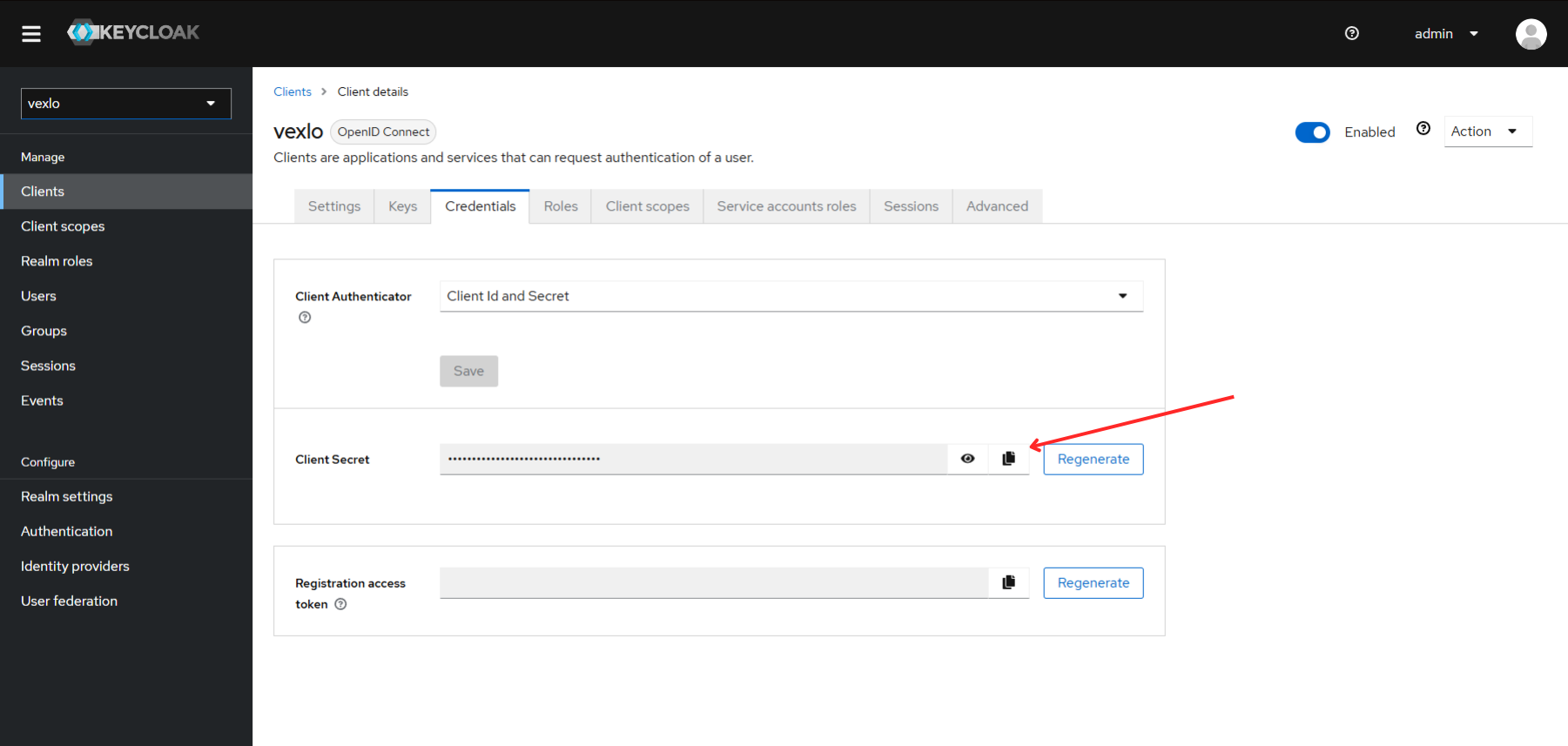 Copy Client Secret