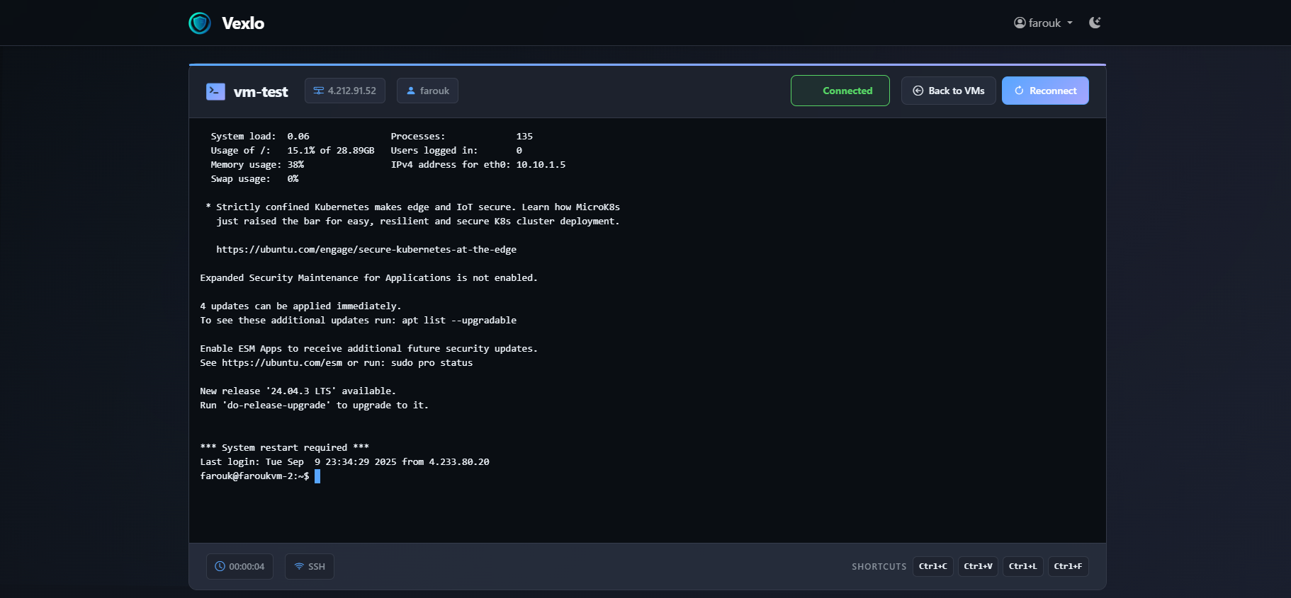 VM Terminal Connection